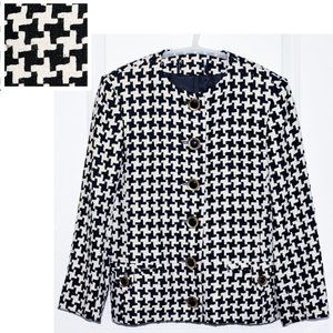 Designer-Label Vintage Houndstooth Blazer (altered to fit like petite)